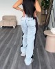 Side Striped Patchwork Baggy Jeans Side Striped Patchwork Baggy Jeans