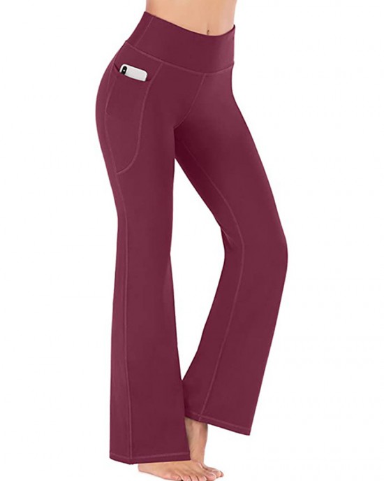 High Waisted Elastic Tummy Control Flared Yoga Pants High Waisted Elastic Tummy Control Flared Yoga Pants