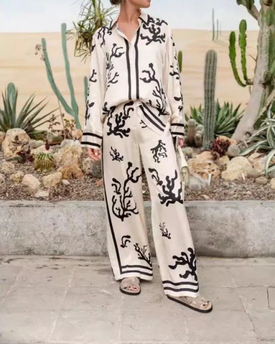Satin Casual Two Piece Set Satin Casual Two Piece Set
