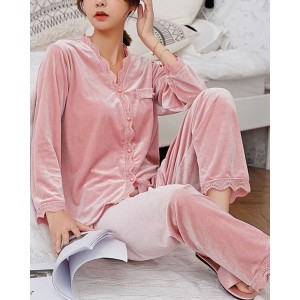 Gold Velvet Pajama Set
