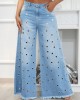 Pants Palazzo Eyelets Jeans Pants Palazzo Eyelets Jeans