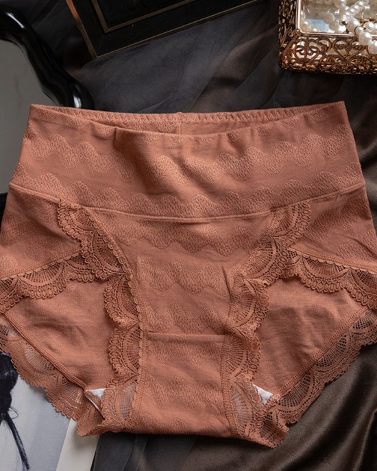 Anti-Bacterial Crotch Mid-Waist-Tuck Lace Panties Anti-Bacterial Crotch Mid-Waist-Tuck Lace Panties