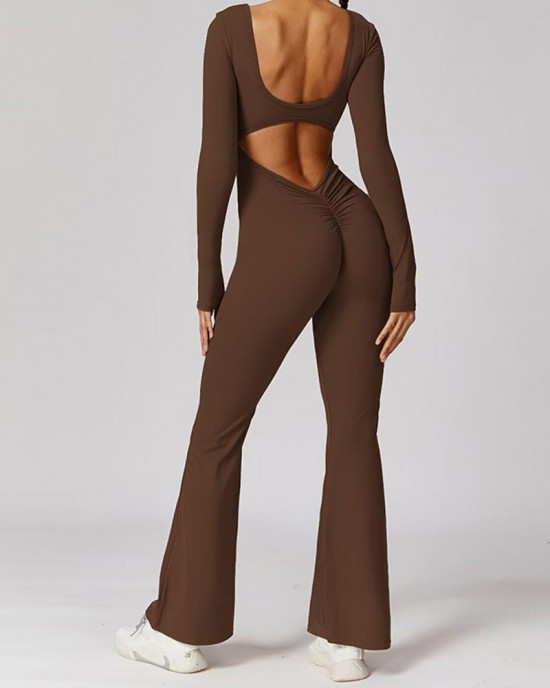 Beautiful Back Long Sleeve Yoga Jumpsuit Beautiful Back Long Sleeve Yoga Jumpsuit