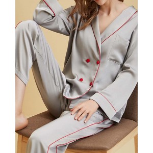 Superior Ice Silk Satin Long Sleeve Home Wear