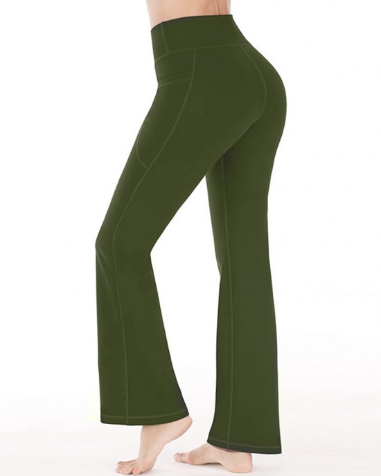 High Waisted Elastic Tummy Control Flared Yoga Pants High Waisted Elastic Tummy Control Flared Yoga Pants