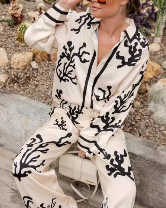 Satin Casual Two Piece Set Satin Casual Two Piece Set