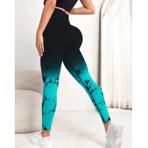 Gradient Tie-Dye Yoga Pants Seamless Women's Running Sports Pants High Waist Buttocks Gym Clothes Elastic Leggings Spot