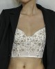 Embroidered Lace and Steel Bone Overlay French Lingerie Bra Set