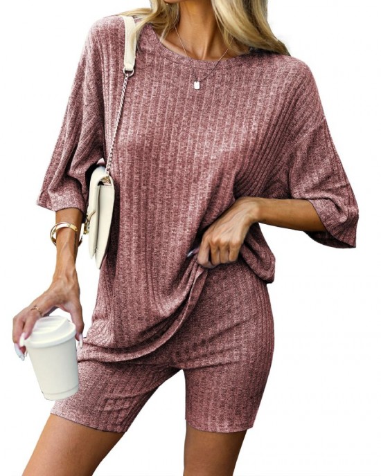 Knit Pajamas 2 Piece Lounge Sets Knit Pajamas 2 Piece Lounge Sets