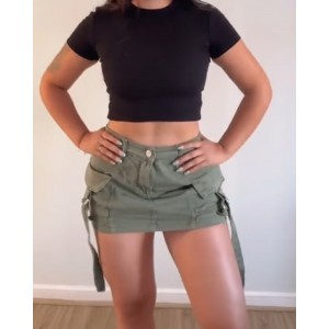 Workwear Style Hip Shorts Skirt