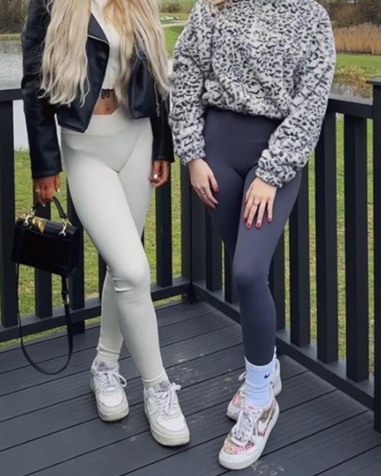 Cross-Waist Ribbed Yoga Pants Cross-Waist Ribbed Yoga Pants