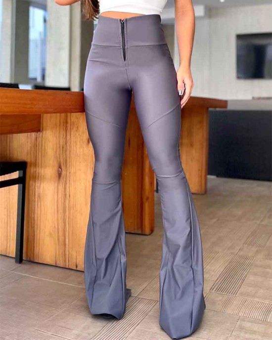 Zippered Flared Leggings Zippered Flared Leggings