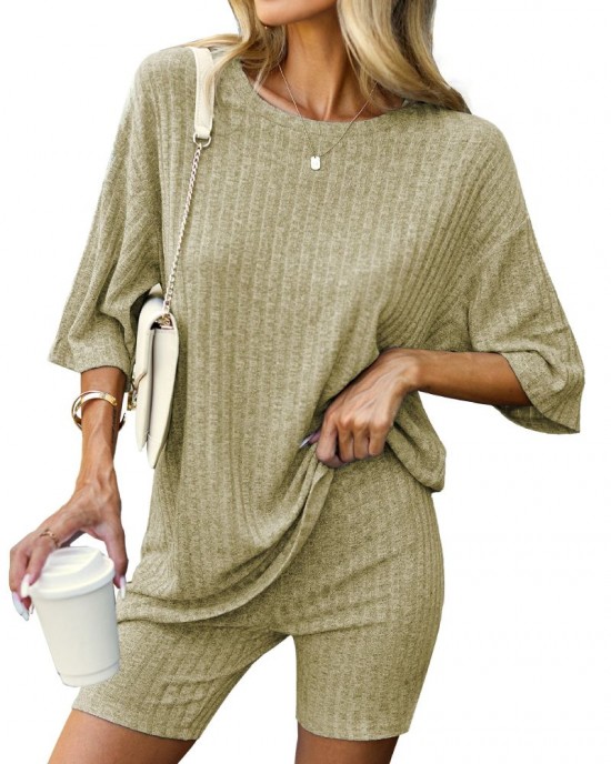 Knit Pajamas 2 Piece Lounge Sets Knit Pajamas 2 Piece Lounge Sets