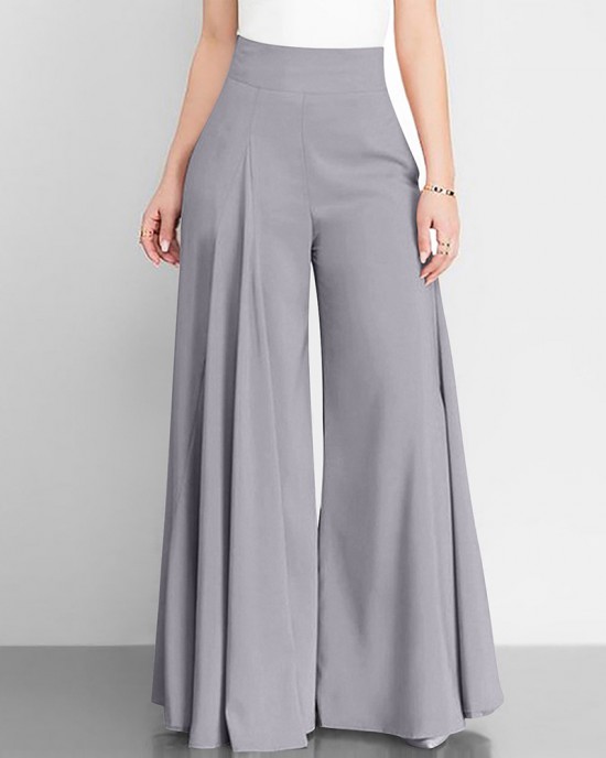 Solid Color High-Waisted Wide-Leg Pants Solid Color High-Waisted Wide-Leg Pants