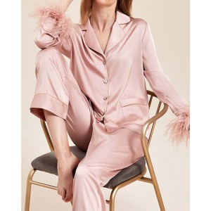 Detachable Feather Ice Silk Pajamas