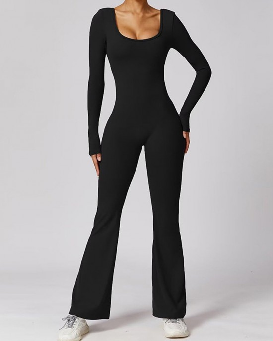 Beautiful Back Long Sleeve Yoga Jumpsuit Beautiful Back Long Sleeve Yoga Jumpsuit