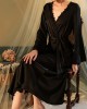 Sexy Nightgown Long Bathrobe Pajamas Women Long Sleeve Backless Women Satin Home Clothes Sexy Nightgown Long Bathrobe Pajamas Women Long Sleeve Backless Women Satin Home Clothes