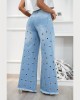 Pants Palazzo Eyelets Jeans Pants Palazzo Eyelets Jeans