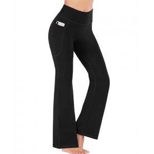 High Waisted Elastic Tummy Control Flared Yoga Pants