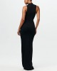 Fashion Solid Color Round Neck Sleeveless Strappy Slim Hip Dress