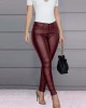Casual Sexy Solid Color Pu Leather Pants Casual Sexy Solid Color Pu Leather Pants