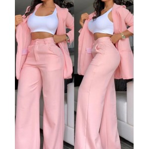 Blazer Straight Pants Suit