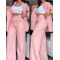 Blazer Straight Pants Suit