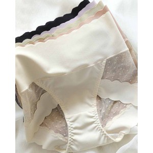 High-Waisted, Anti-Bacterial Crotch Mesh Panties