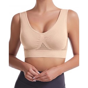 Women's Hollow Out Anti-Sagging High Support Sports Bra Breathable Yoga Top Bras