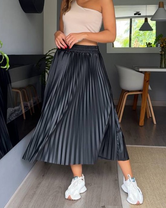 Autumn And Winter Slim Pleated Skirt