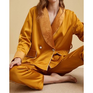 Velvety Satin Satin Long-Sleeved Home Wear