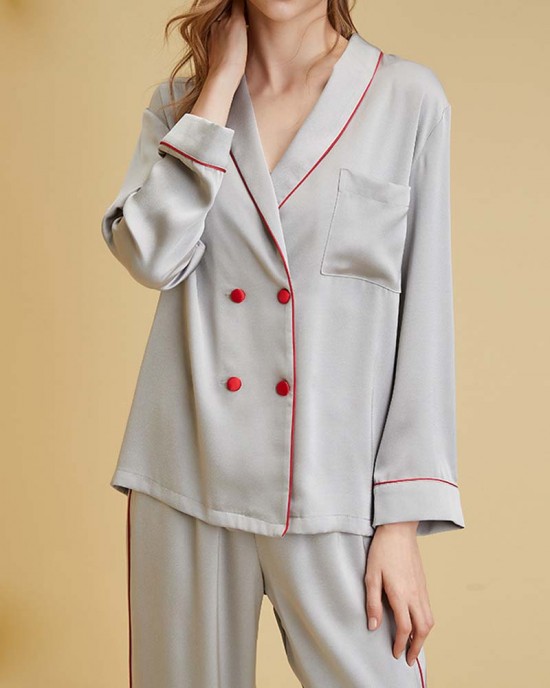 Superior Ice Silk Satin Long Sleeve Home Wear Superior Ice Silk Satin Long Sleeve Home Wear