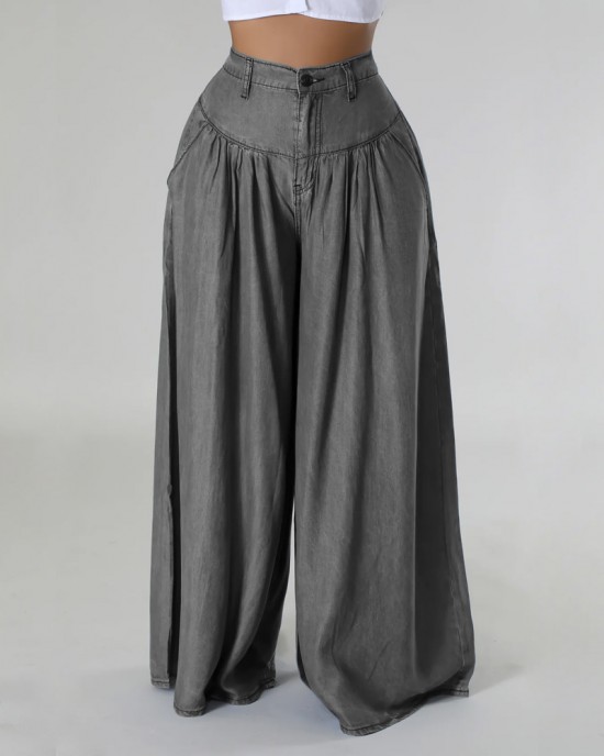 High Waist Zipper Wide Leg Denim Women Pants Jeans Casual Floor Loose Ladies Spring Longs Feminine Skirt Trousers High Waist Zipper Wide Leg Denim Women Pants Jeans Casual Floor Loose Ladies Spring Longs Feminine Skirt Trousers