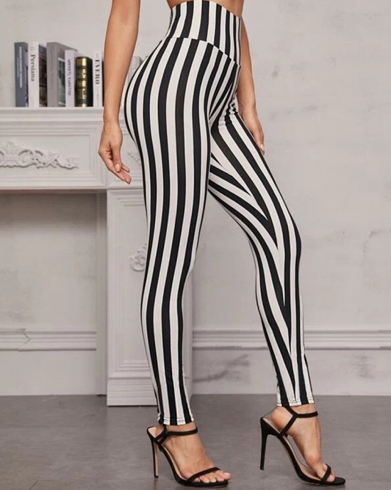 Striped High Waist Yoga Pants Leggings Striped High Waist Yoga Pants Leggings