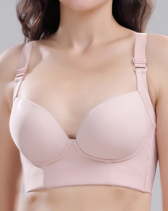 Slim Back Plus Size Bra No Underwire Push-Up Bra 7 Breasted Slim Back Plus Size Bra No Underwire Push-Up Bra 7 Breasted