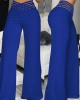 Pants Wide Leg Y2k High Waist Pants Sexy Crisscross Sheer Mesh Office Chic Flared Trousers Spicy Kpop Street Casual Korean Female Pant
