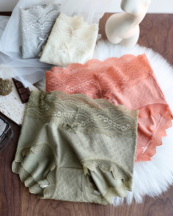 Lyocell Lace High-Waisted Antibacterial Panties Lyocell Lace High-Waisted Antibacterial Panties