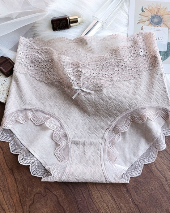 Lyocell Lace High-Waisted Antibacterial Panties Lyocell Lace High-Waisted Antibacterial Panties