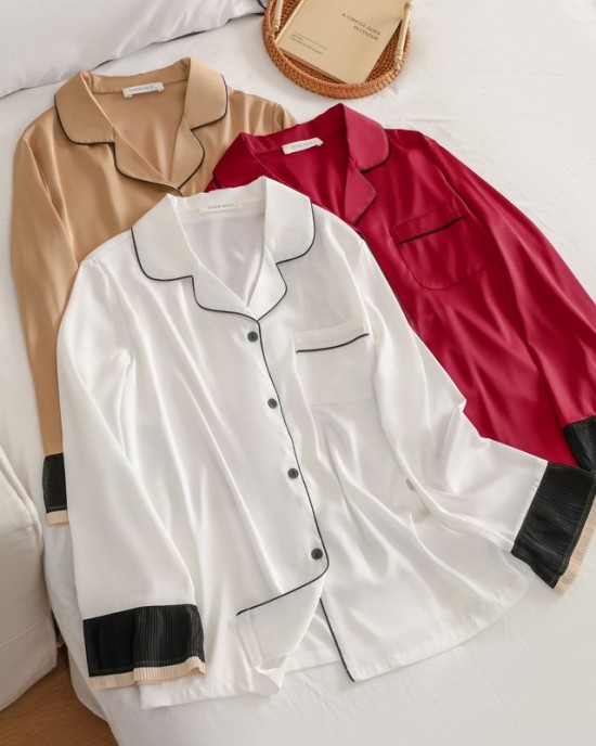 Ice Silk Cool Thin Home Pajamas Set Ice Silk Cool Thin Home Pajamas Set