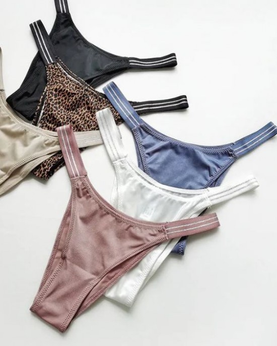 Female Glossy Dazzing Stripe T-back Underwears Female Glossy Dazzing Stripe T-back Underwears