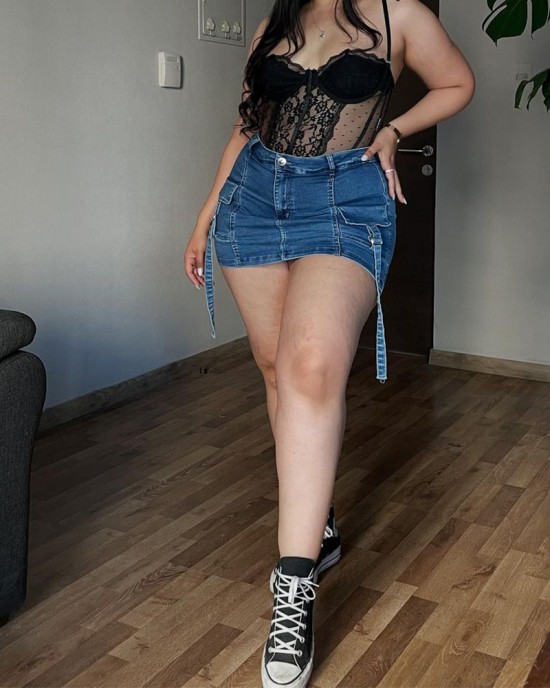 Lined Denim Cargo Shorts Skirt Lined Denim Cargo Shorts Skirt