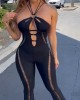 Sexy Hollow Halter Neck Jumpsuit Sexy Hollow Halter Neck Jumpsuit