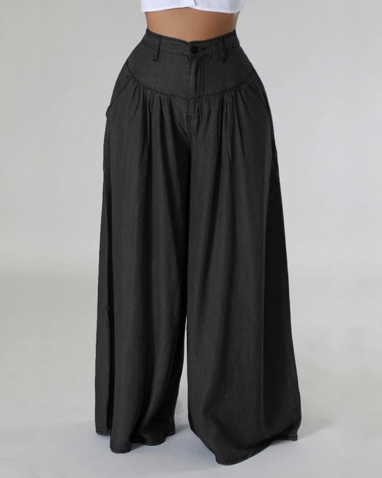 High Waist Zipper Wide Leg Denim Women Pants Jeans Casual Floor Loose Ladies Spring Longs Feminine Skirt Trousers High Waist Zipper Wide Leg Denim Women Pants Jeans Casual Floor Loose Ladies Spring Longs Feminine Skirt Trousers