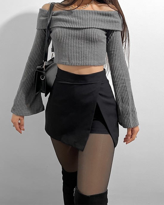 Front Slit Hip Shorts Skirt Front Slit Hip Shorts Skirt