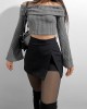 Front Slit Hip Shorts Skirt Front Slit Hip Shorts Skirt