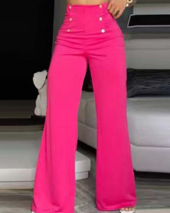Stylish Slim Personality Double Breasted Flared Pants Stylish Slim Personality Double Breasted Flared Pants