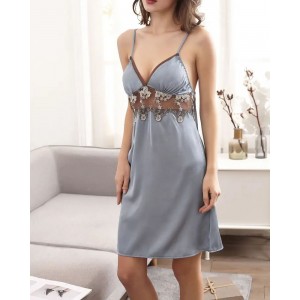 Deep V Strap Pajamas Home Wear Nightdress
