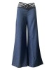 Pants Wide Leg Y2k High Waist Pants Sexy Crisscross Sheer Mesh Office Chic Flared Trousers Spicy Kpop Street Casual Korean Female Pant