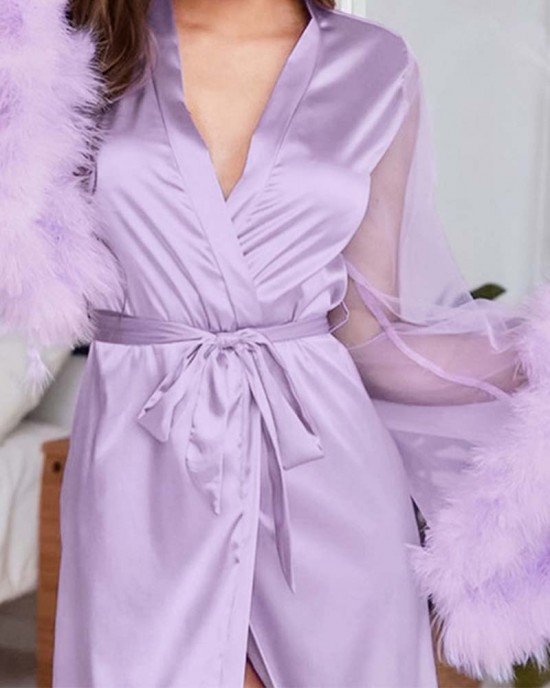 Cardigan Lace Mesh Sexy Nightdress Cardigan Lace Mesh Sexy Nightdress