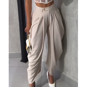 High Waist Loose Ruched Irregular Casual Pants（ Pre-Sale）